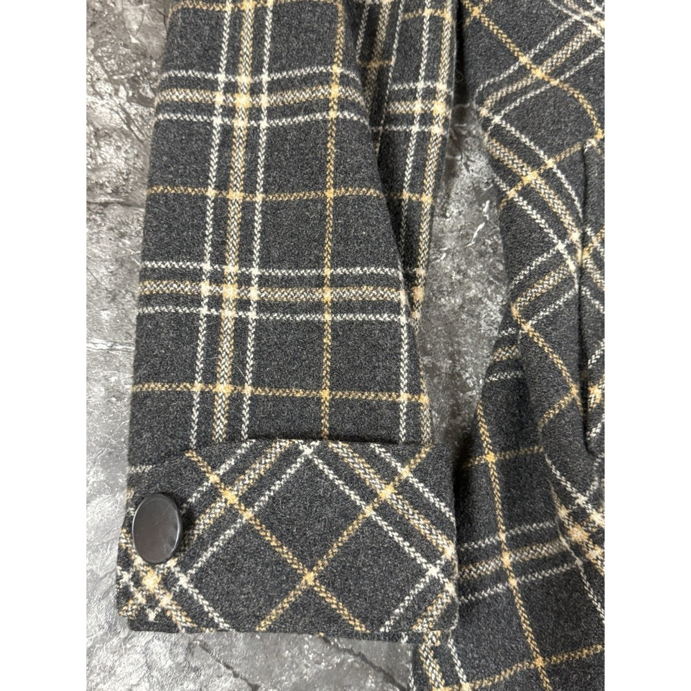 Via Womens Double Breasted Wool Blend Swing Coat Fully Lined Gray/Camel Sz 10 - Picture 6 of 13